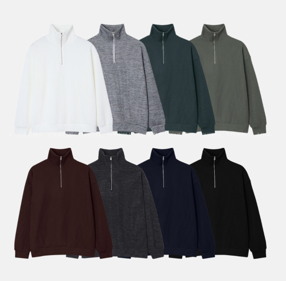 Hendes Daily Ribbed Semi-Zip Up Knit