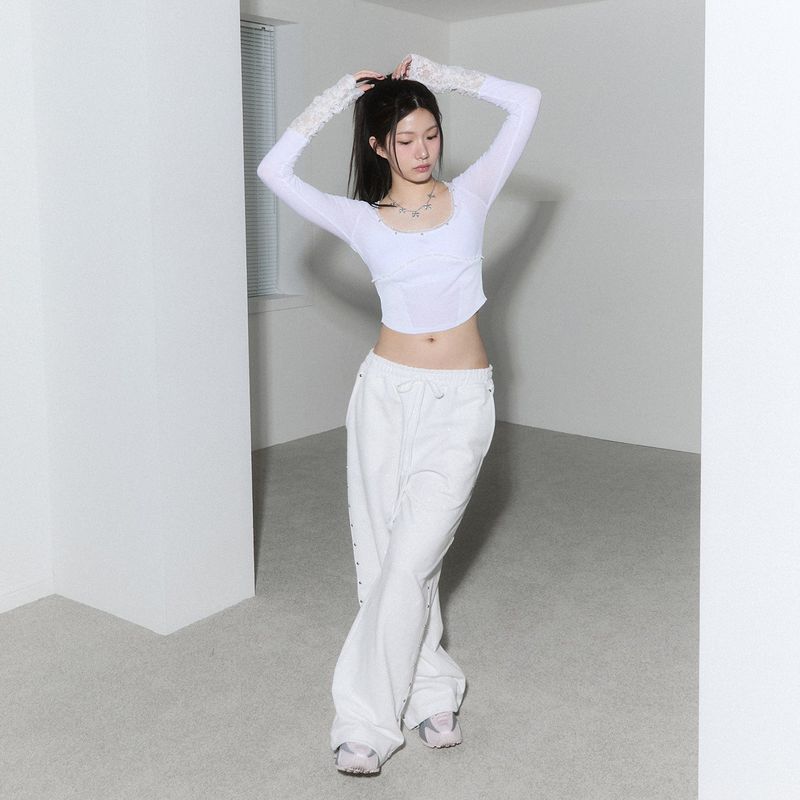 (2nd reorder) corset stud long sleeve - white