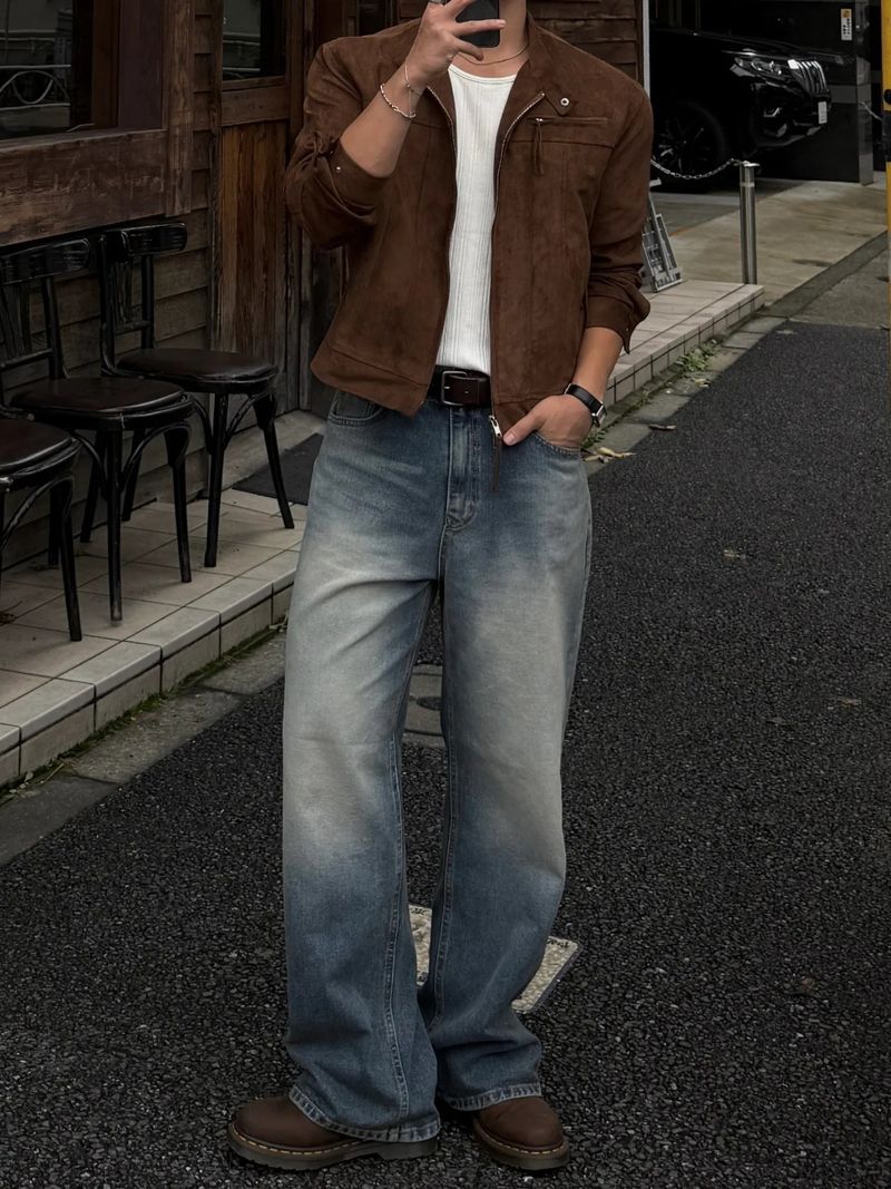 Dip biker suede crop jacket