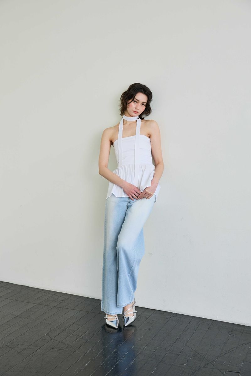AZURE WIDE DENIM PANTS / SKY BLUE