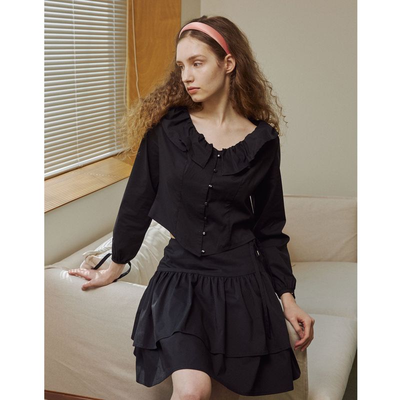 Droplet blouse (black)