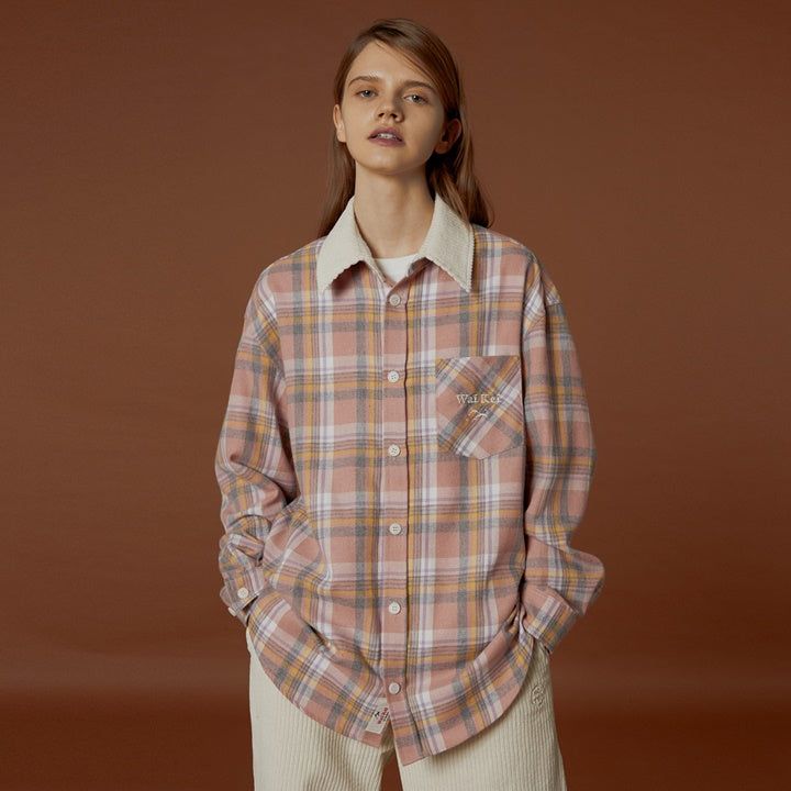WaiKei(ワイケイ)の「Corduroy Collar Check Shirts(Tops)」