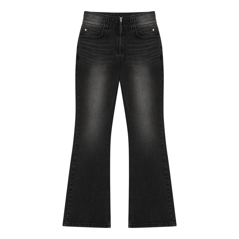 WOOALONG（ウアロン）の「Western washed boots-cut denim pants - BLACK（Pants）」
