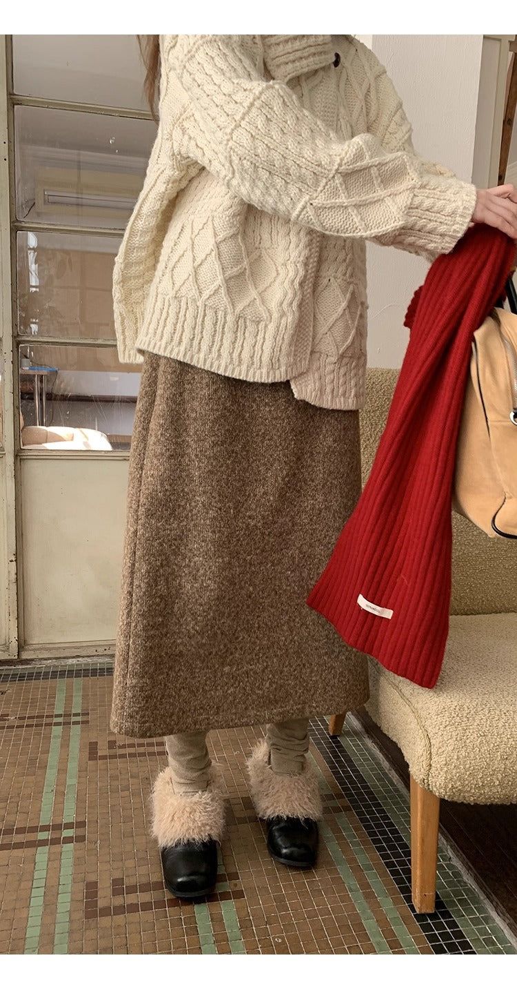 Wool Flow Warm Knit Cardigan