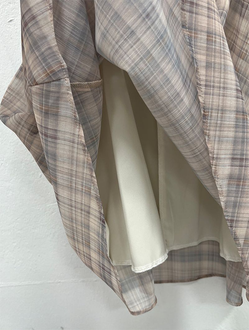 MAUVE CHECK MINI DRESS (3C)