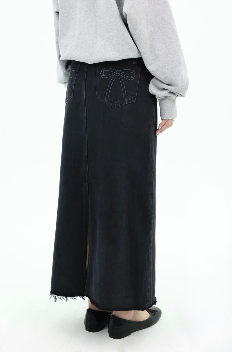DENIM MAXI SKIRT_BLACK code 26003