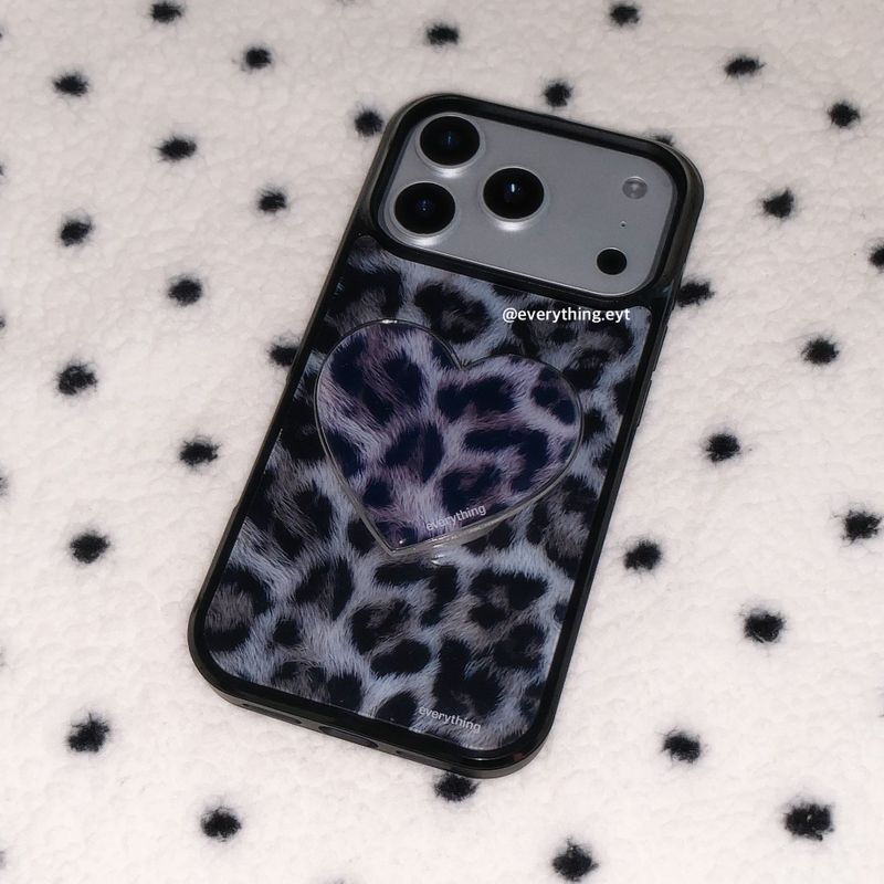 leopard fur heart tok (3 color)