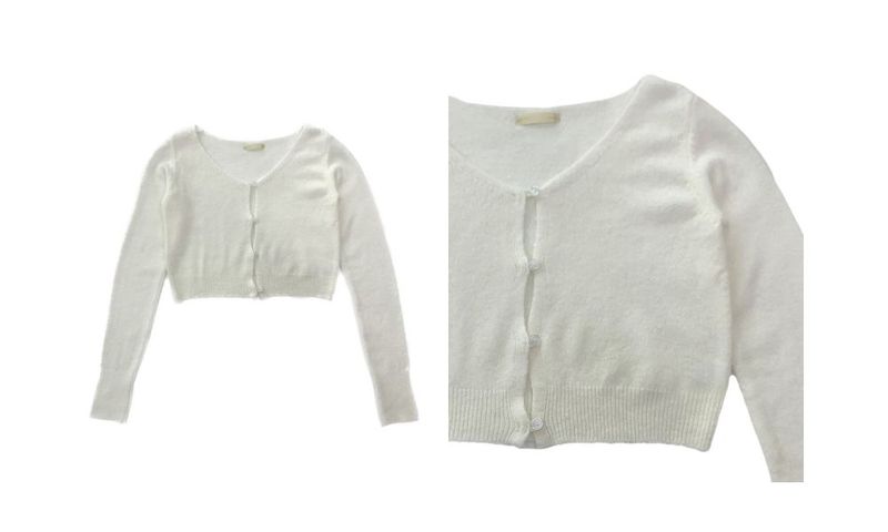 Creamy V-neck cardigan