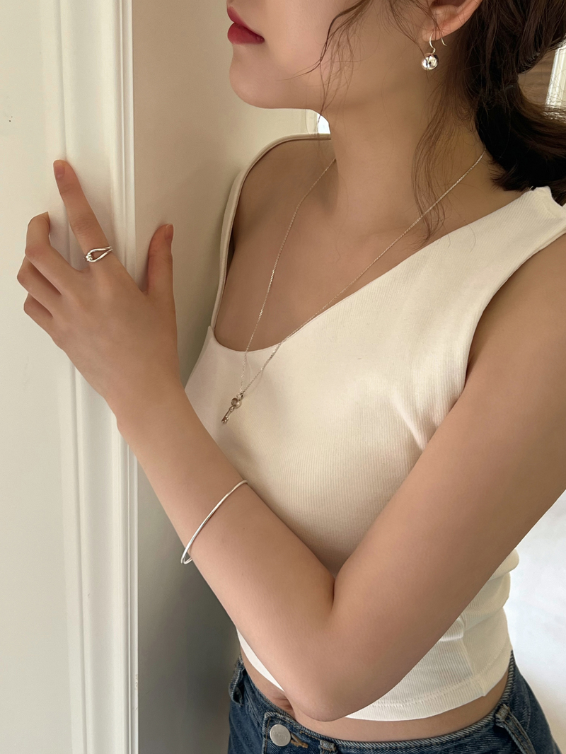 Key of heart necklace (silver)