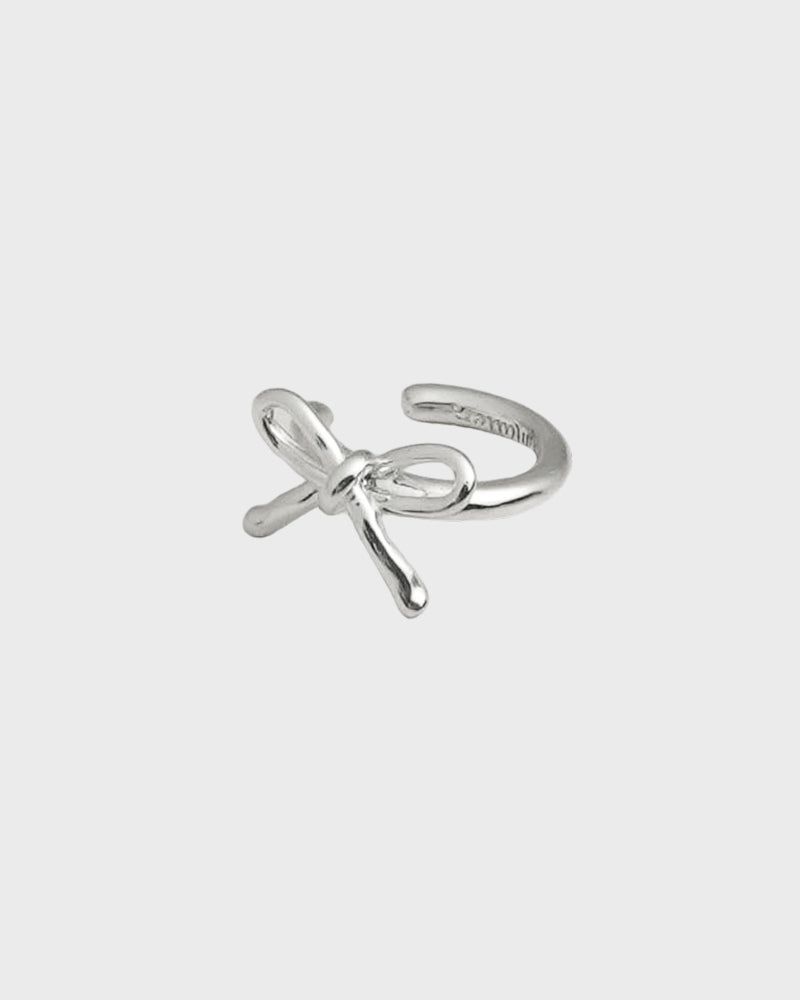 Teeny Ribbon earcuff (Silver / Select Side) 