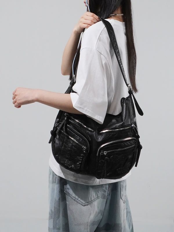 KIXI（キッシー）の「ヴィンテージポケットレザーショルダーバッグ（バッグ）」