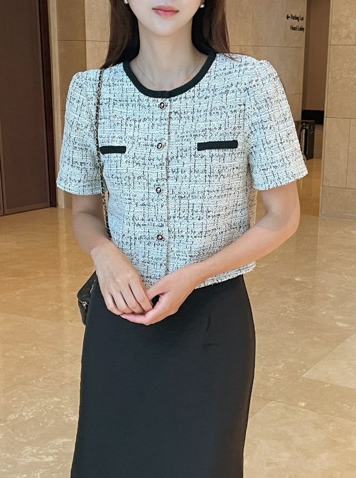 iam mari(アイアム マリ)の「Vezn Color Matching Tweed Short Sleeve Jacket(Jackets/Outerwear)」