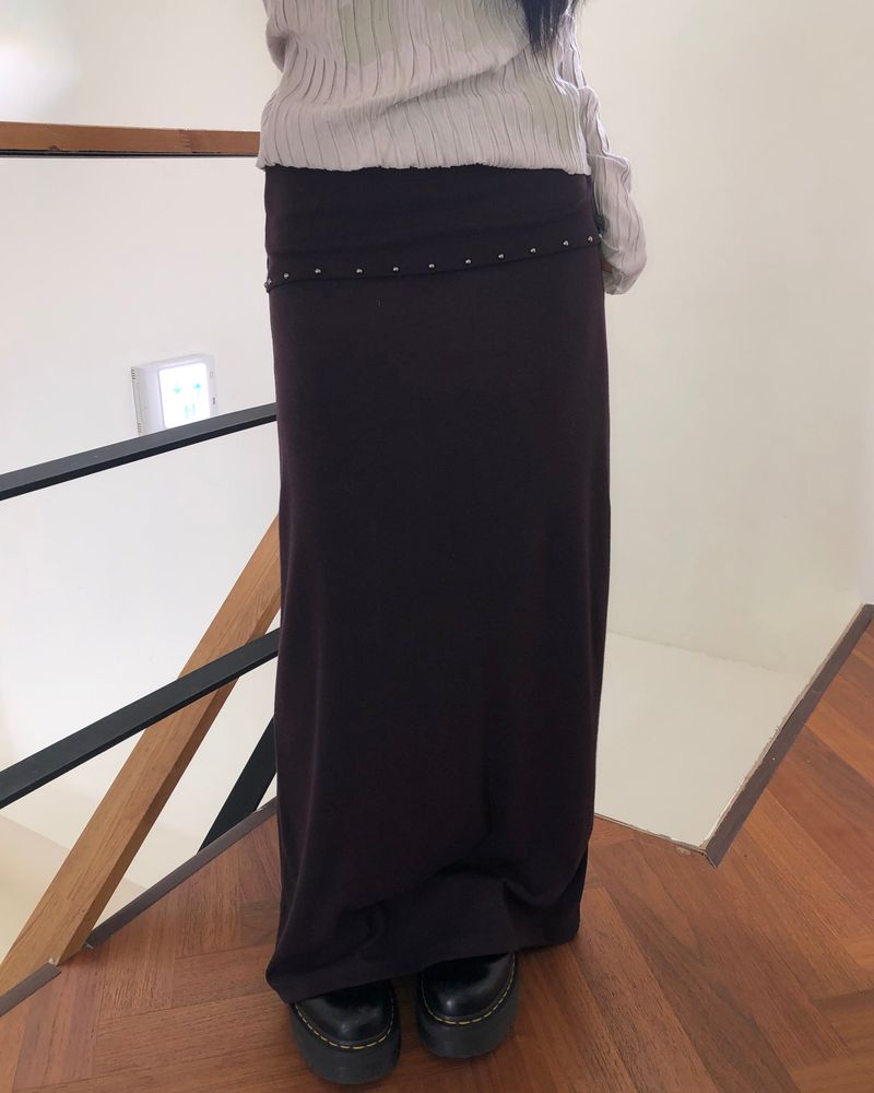 Shuden Stud Maxi Long Skirt