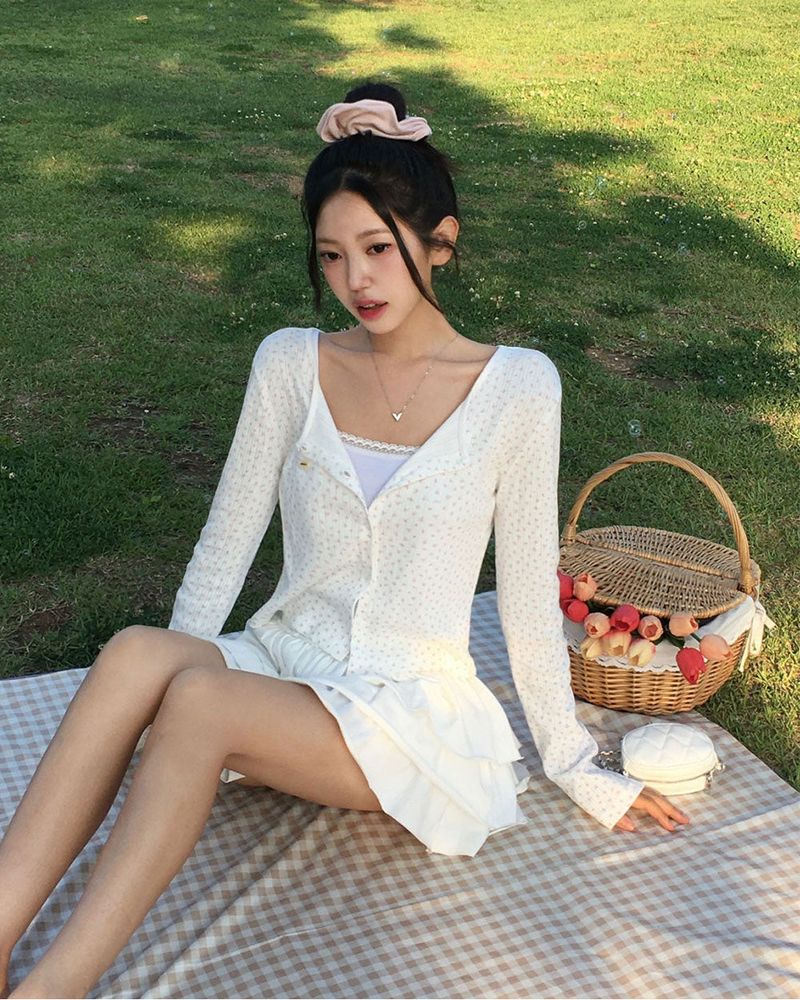 [MADE] Rose Punching Long Sleeve Cardigan