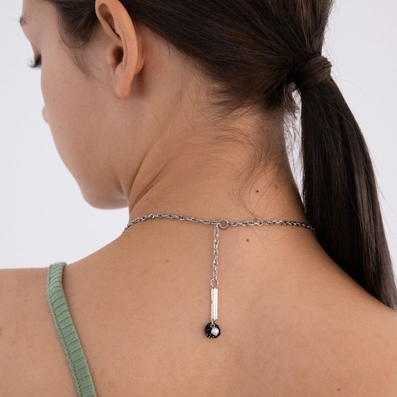 [Unisex] 2 different texture chain layered necklace