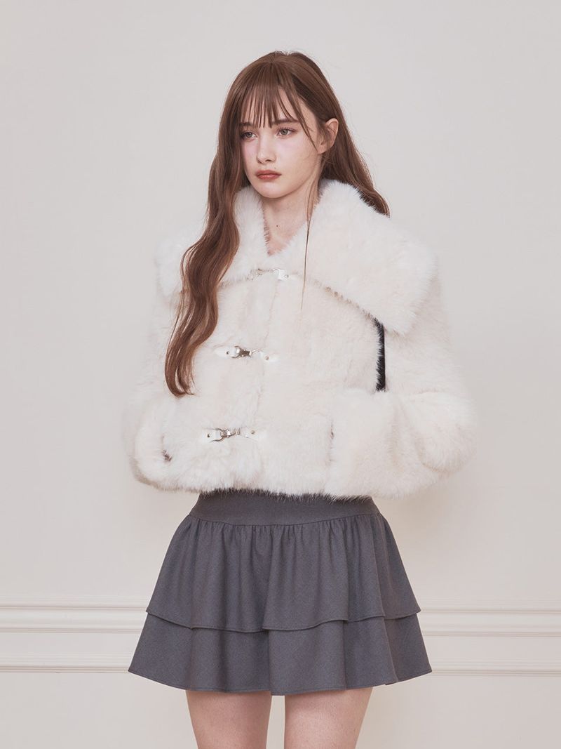Bebe sailor fur jacket (Ivory)