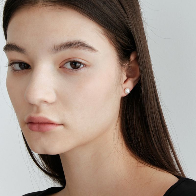 [925 SILVER] Basic Pearl Earring 7mm
