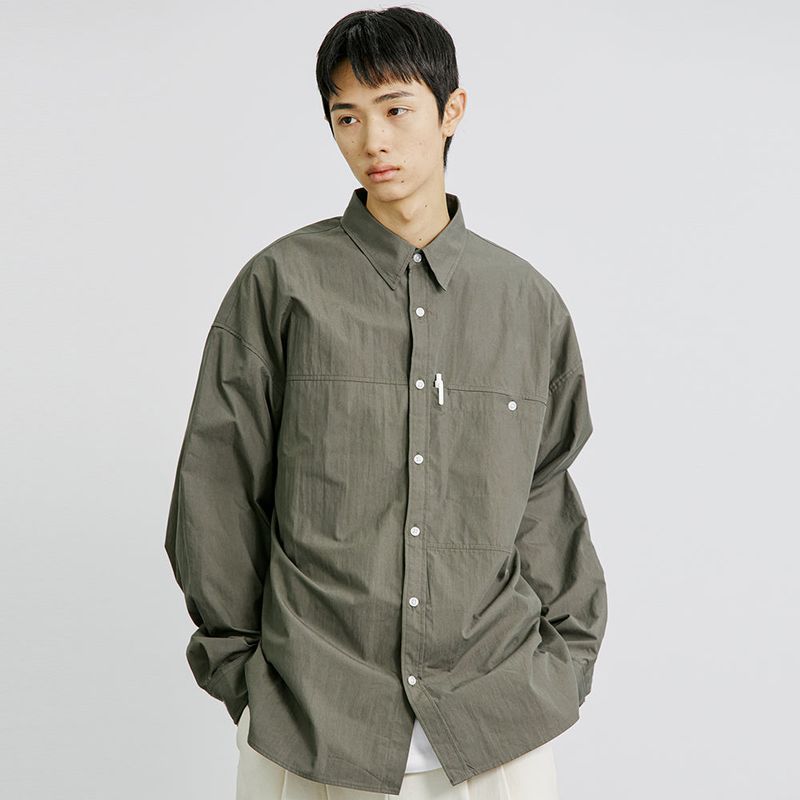 NYLON UTILITY POCKET LAUNDRY SHIRT CHARCOAL