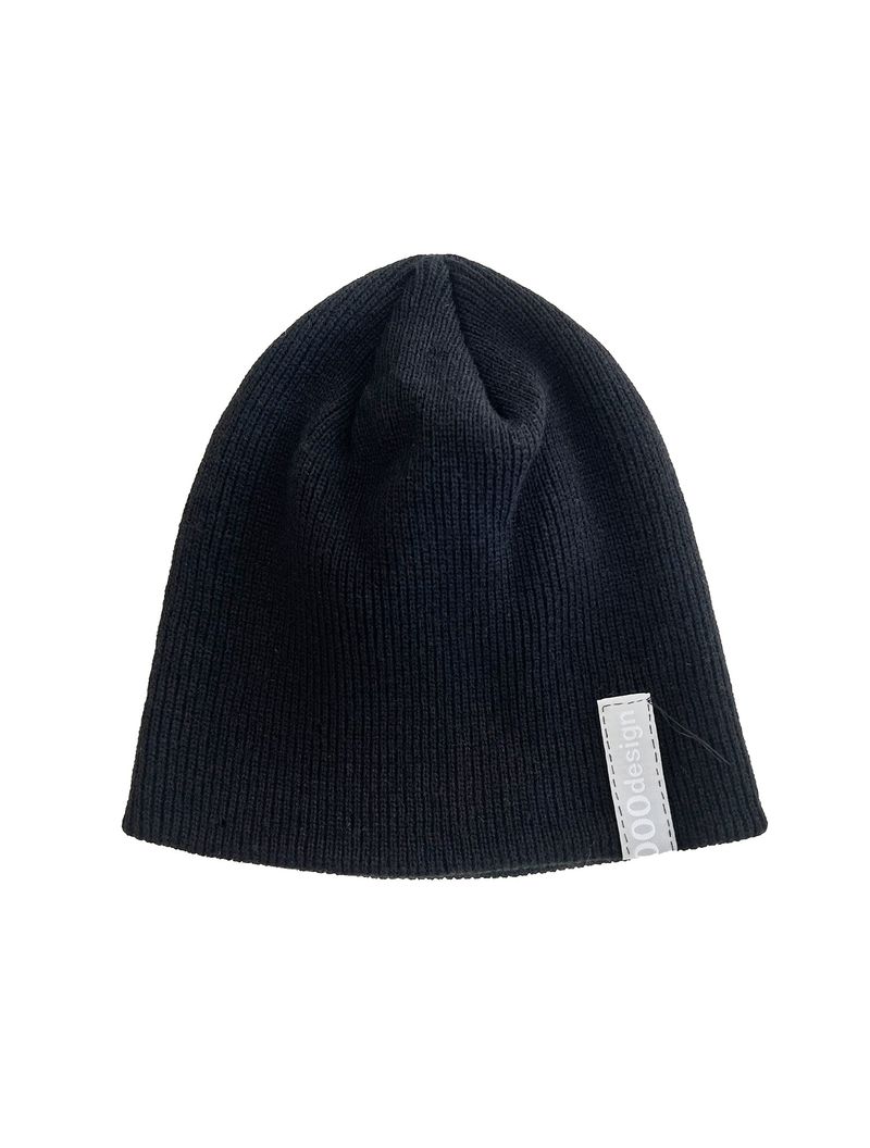 000 Logo Tag needlework Beanie / Black