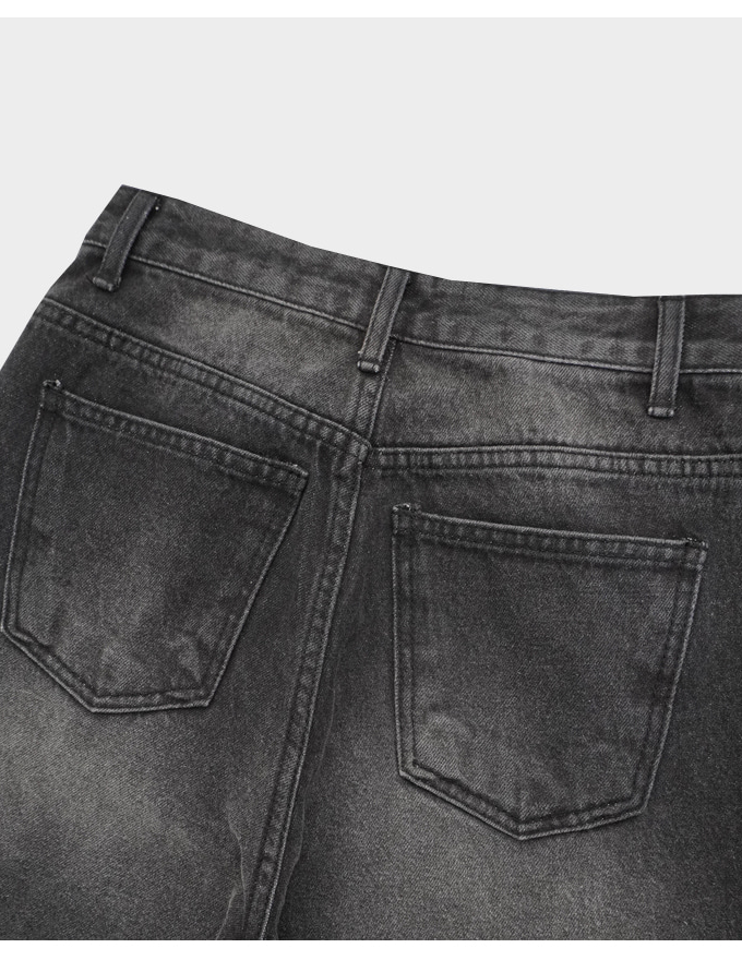 Seoungsu sand washing black denim