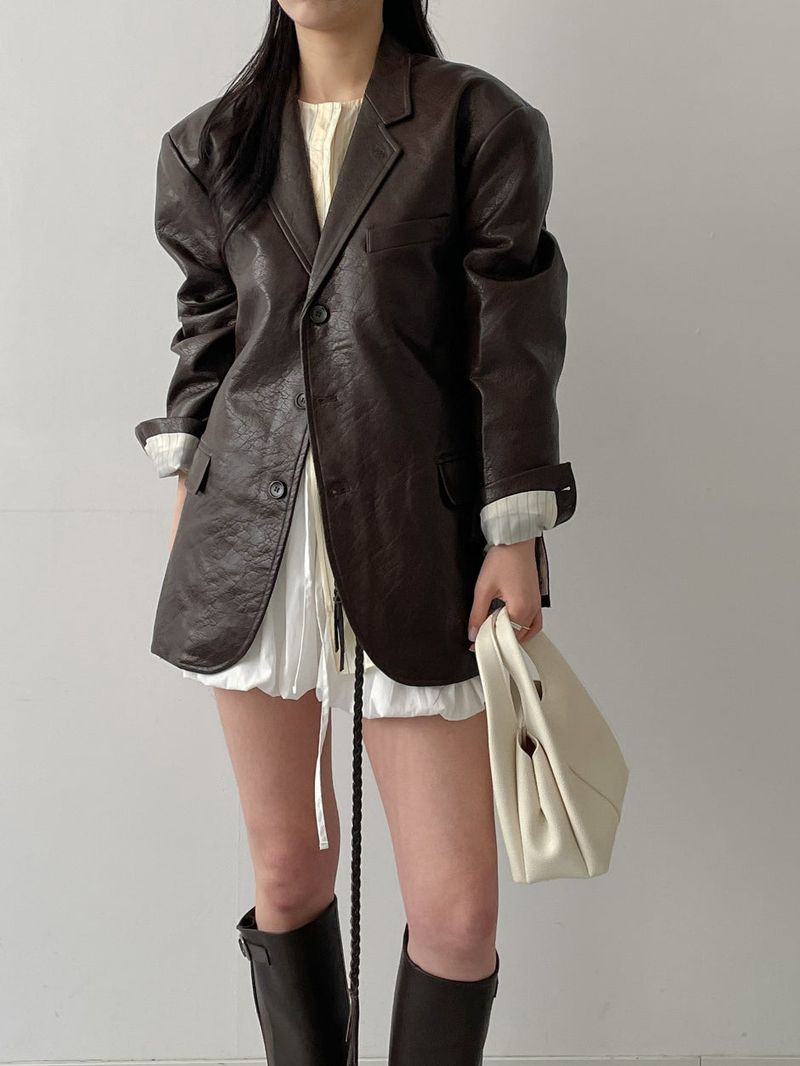 INCHANT ME（インチャントミー）の「[unisex] Crack Single Leather Over Fit Jacket（Jackets/Outerwear）」