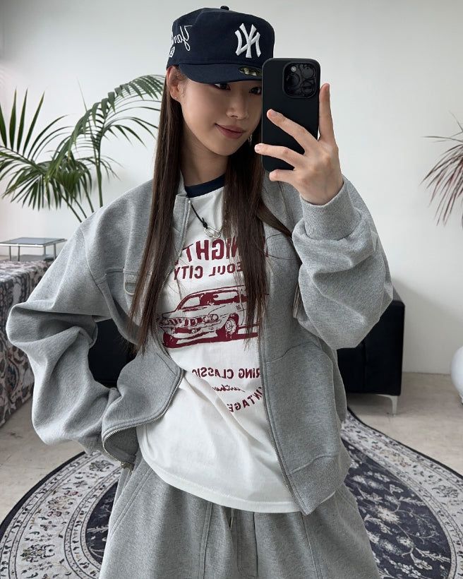 Berop D-ring Crop Zip-up