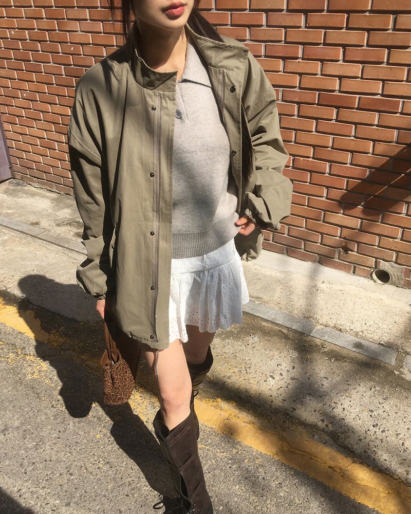 Pano Oversized Fit Cotton Short Bomber Jacket