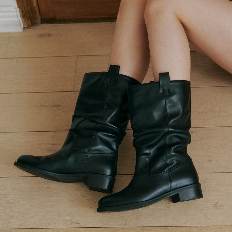 Shirring Middle Boots