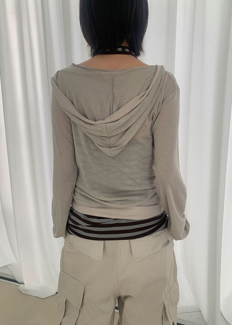 TENCEL BUTTON HOOD TEE