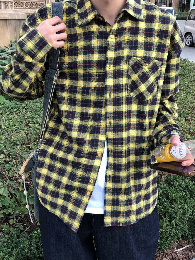 Itzel check overfit shirt