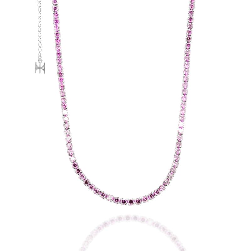 MACIER（マシール）の「[S925] Pink Mini Tennis Necklace (white silver)（Accessories）」