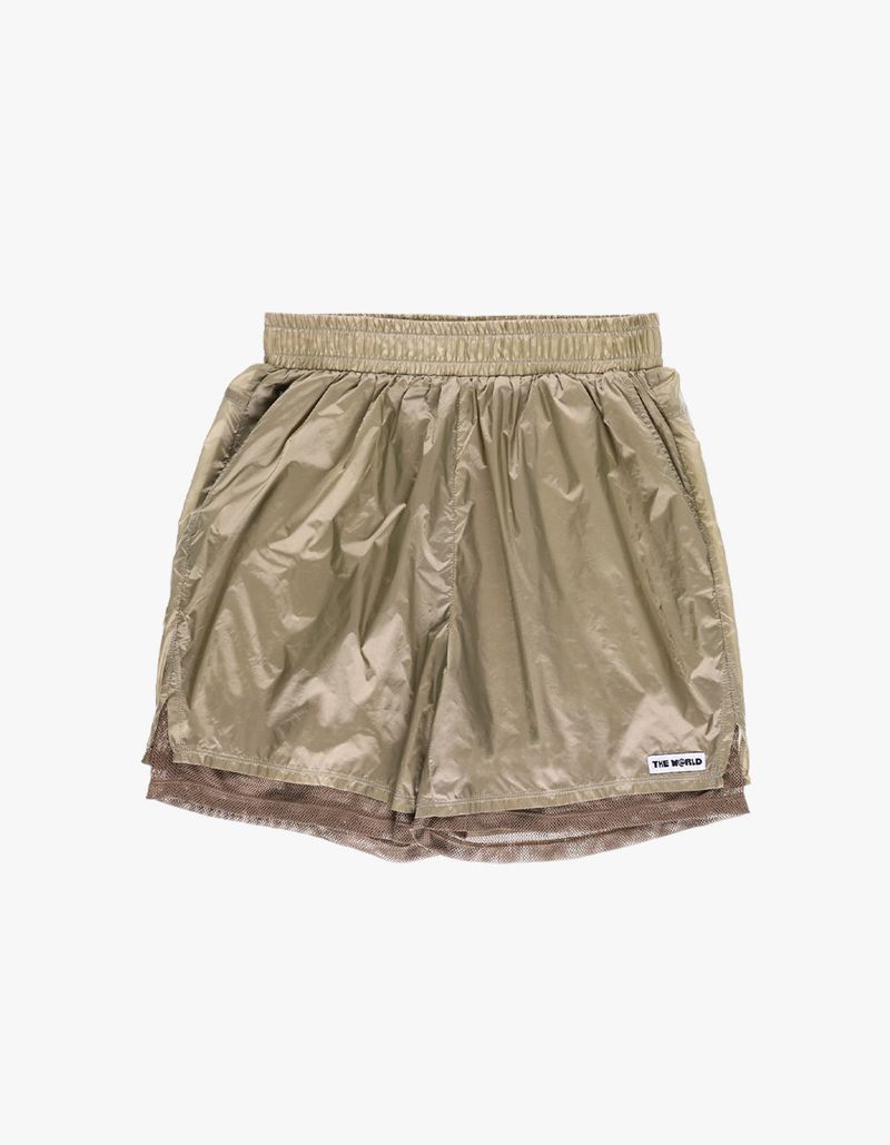 thewarld（ザワールド）の「OPAQUE MESH LAYERED SHORT PANTS BEIGE（Pants）」