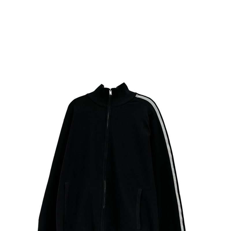 sand track knit zip-up