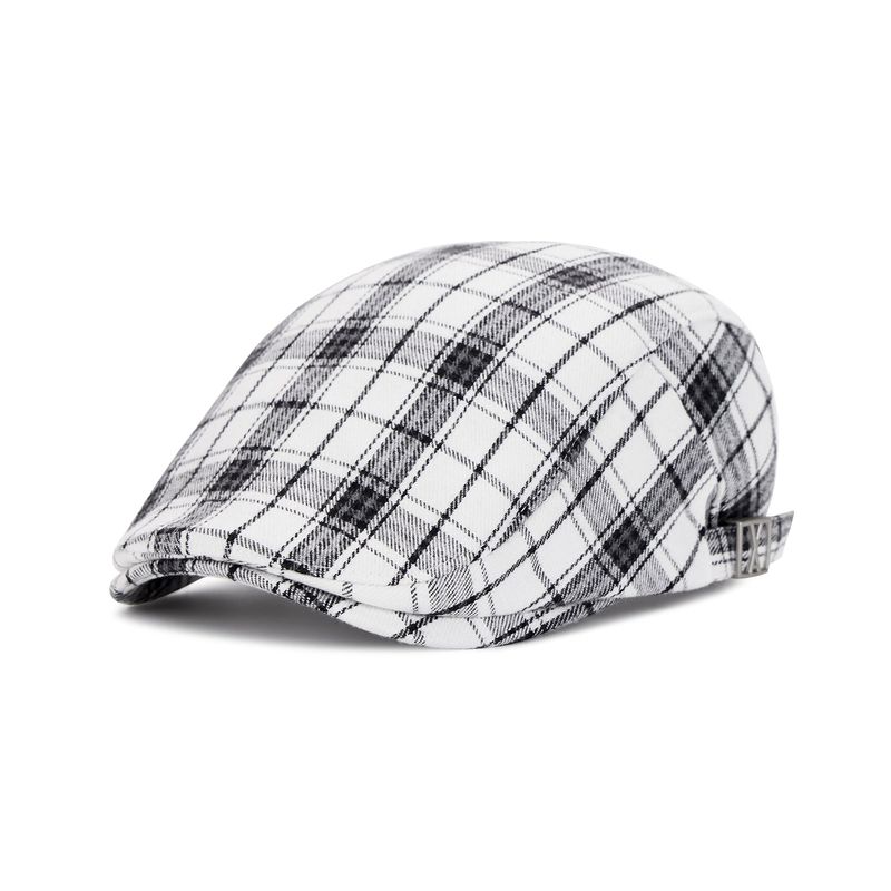 VA Square Belt Check Hunting Cap / Whitecheck