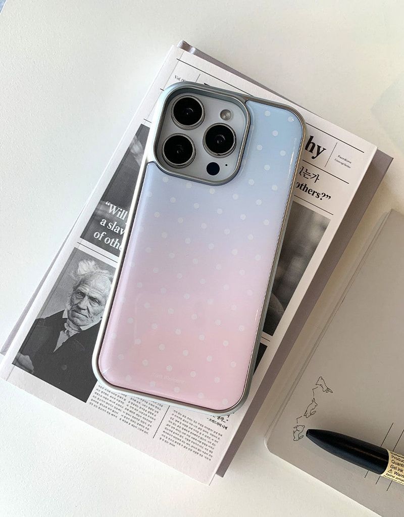 [MADE]ドットコットンキャンディ シルバーエポキシバンパー iPhoneケース