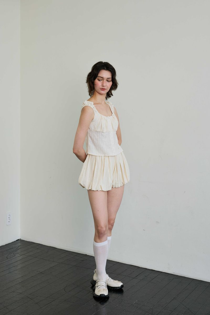 CUDDLY BALLOON SKIRT PANTS / BEIGE
