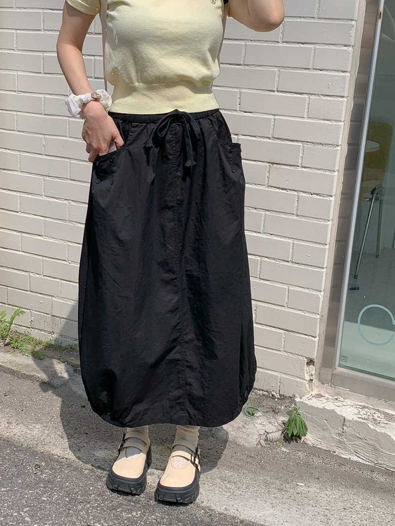 pumpkin balloon pocket long skirt