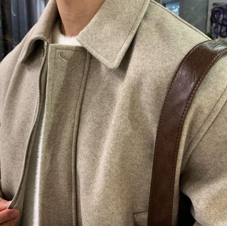 Harrington Overfit Wool Collar Jacket