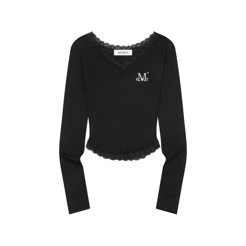 MUCENT（ムセント）の「サニアレースVネック長袖Tシャツ (3Color)（トップス）」