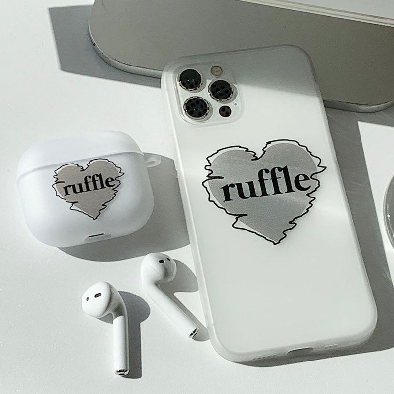 Horizontal - Ruffle Heart AirPods Case_matt