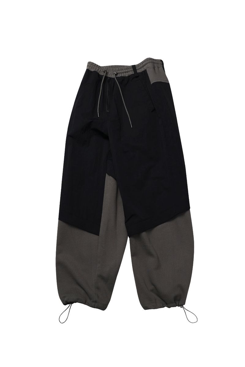 PIPPING MIX PANTS_BLACK