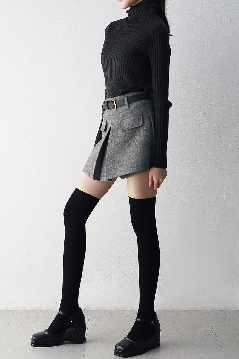 Tully Wool Blend Shorts (Belt Set)
