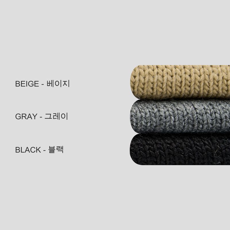Fingerhole 2-Way Wool Knit Zip-up