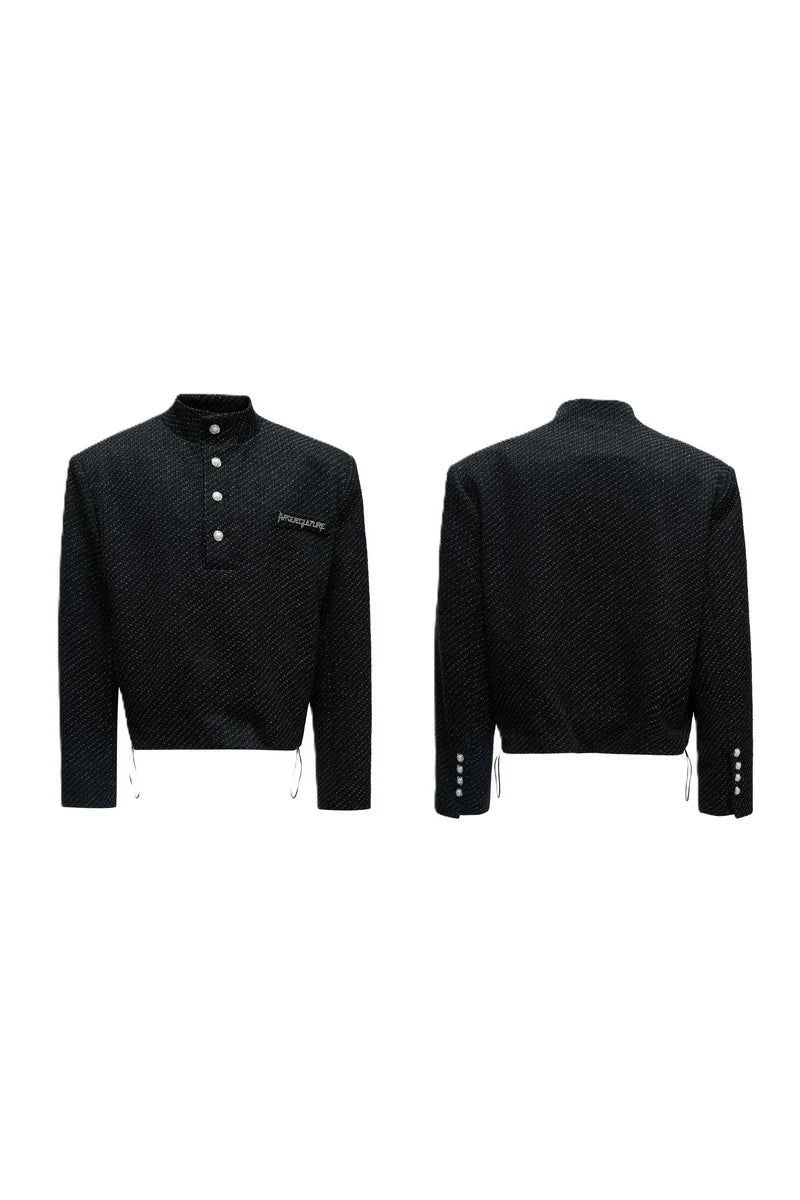Textured Pearl Button Jacket