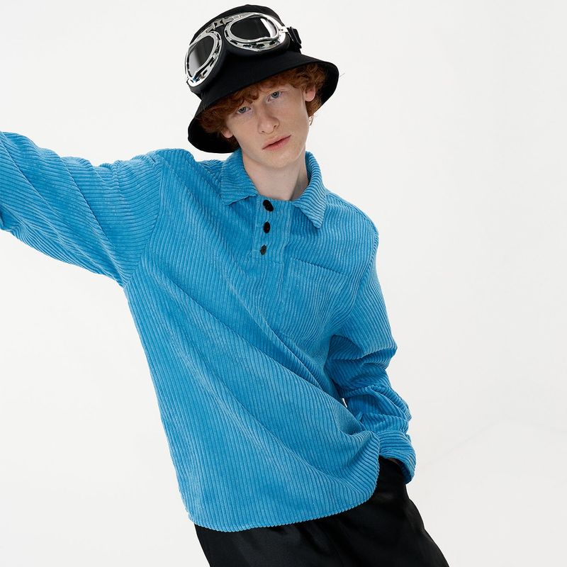 Melting Button Shirt [Aqua]