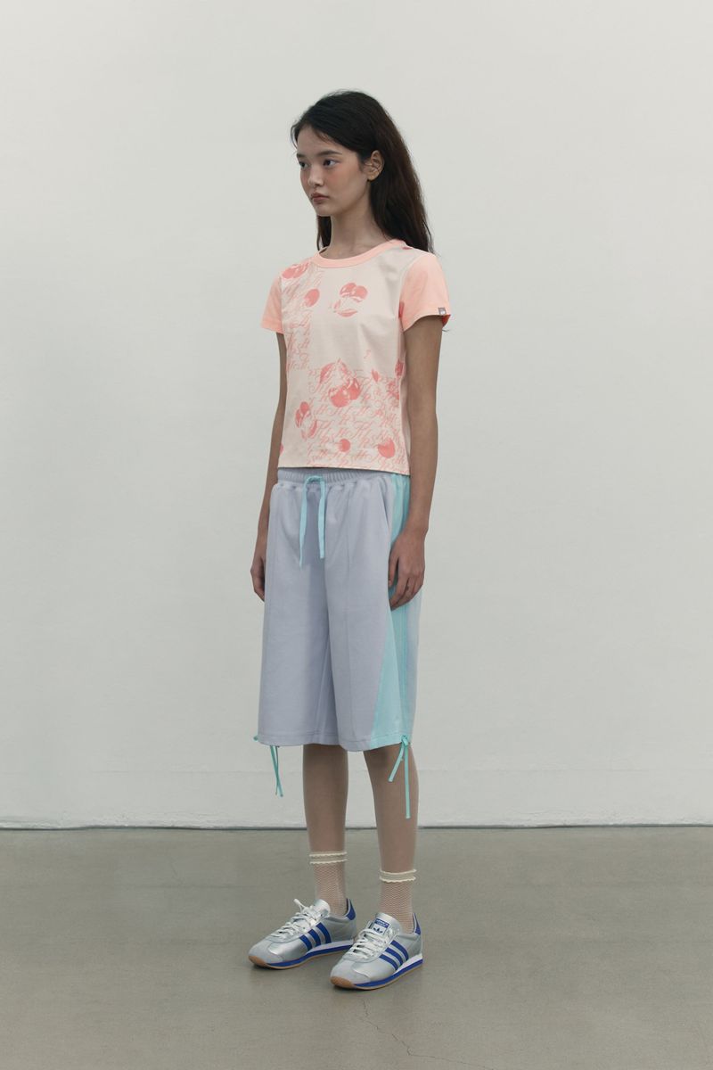 COLOR MIX RIBBON HALF PANTS [SKY]