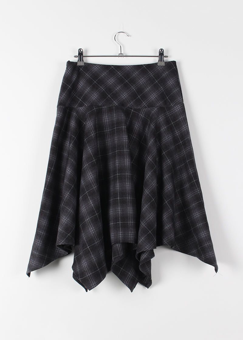 CHECK FLARE SKIRT