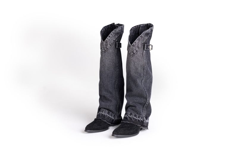 DENIM LEG WARMER (BLACK)