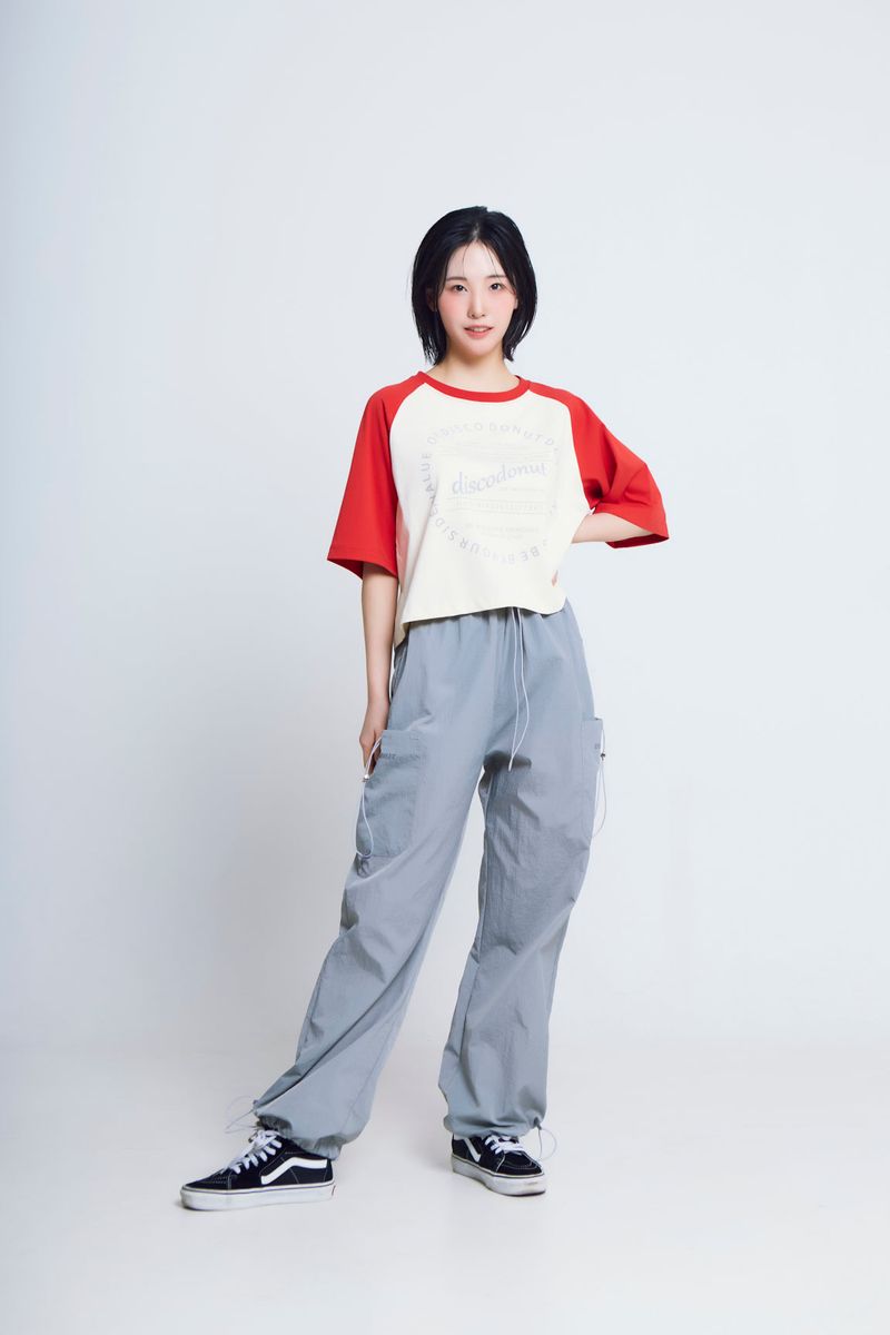 circle print raglan ½T-shirts_red/ivory