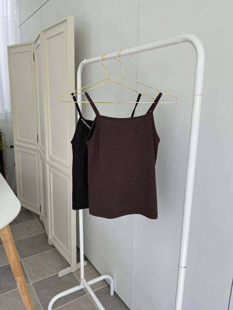 Dot Shirring Sleeveless (3 colors)